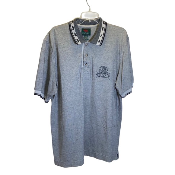 Vintage African Nature Company Safari Polo Shirt Mens XL Animal Print - Picture 5 of 6